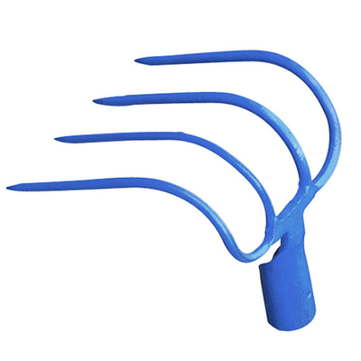 HK10051 carbon steel forged farming hooked-fork garden digging steel curved fork rake