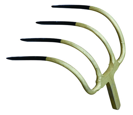 HK10053 4 tines carbon steel forged farming garden digging steel hook curved fork rake