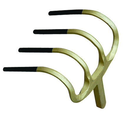 HK10054 Carbon Steel Square Tines Forged Farming Garden Digging Steel Hook Curved Fork Rake