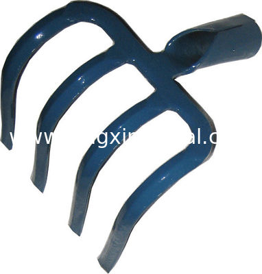 HK105005Flat Tines Digging Garden Earth Rakes Forged Hook Forks