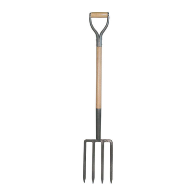1055025 With Steel Standing Wood Y Grip Wood Handle Flat Tines Carbon Steel Metal Forged Farming Forks Garden Steel Spading Digging Forks
