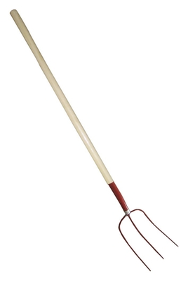 1055006 3 Tines Straight Wood Handle Forged Hay Fork Steel Garden Prong Fork Farming Pitch Manure Dung Fork