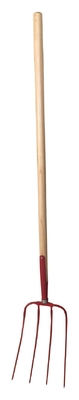 1055014 With A grade Straight Wood Handle Four Tines Carbon Steel Metal Forged Farming Forks Garden Steel Prong Pitch Grass Hay Forks