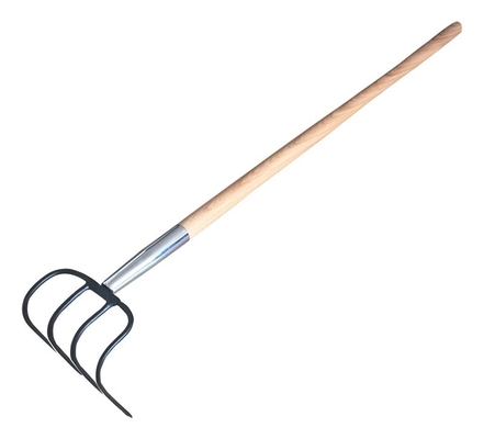 1055040 Carbon Steel 4 Tines Forged Farming Pitch-Fork Garden Digging Steel forged Curved Fork Rake