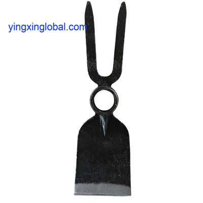 30020105 Digging garden farming fork-hoes forged hoes with round hole eye two tines and cutting-spade type