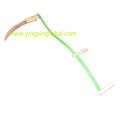 Long Handle Scythe Reaping Sickle Cutting Crops Grass Or Corn With A Long Curved Blade With Two Short Grips