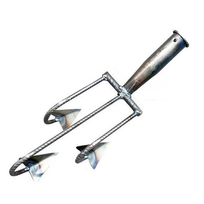 HK10153 carbon steel weld yard farming garden digging steel curved hoe fork rake