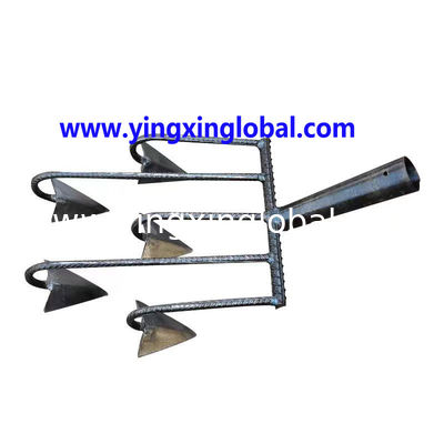 HK10255 5 tines carbon steel weld yard farming garden digging steel curved hoe fork rake