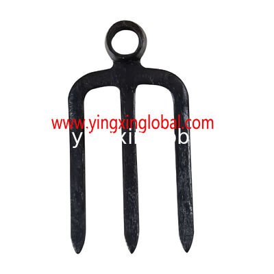 30020116 Round Hole Eye Carbon Steel Metal Three Tines Forged Fork-Hoe Digging Garden Hoe Forks